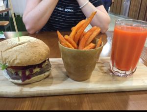 beetroot hummus burger at nomVnom Bistro - Clarke Quay in Central Singapore