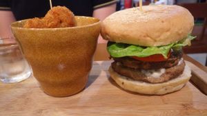 Mammoth Burger and Goro Balls at nomVnom Bistro - Clarke Quay in Central Singapore