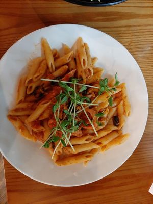 Pasta with tomato sauce and sausage at nomVnom Bistro - Clarke Quay in Central Singapore