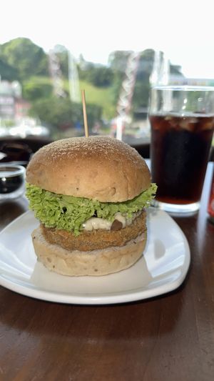 Lion’s mane truffle burger  at nomVnom Bistro - Clarke Quay in Central Singapore