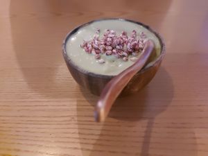 Soy avocado smoothie at nomVnom Bistro - Clarke Quay in Central Singapore