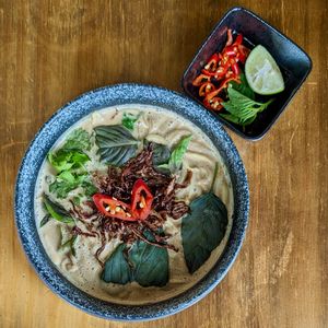 Vegan BamNut Vietnamese Pho at nomVnom Bistro - Clarke Quay in Central Singapore