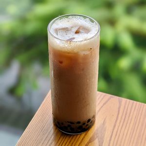 Vegan Earl Grey Black Sugar Boba Tea at nomVnom Bistro - Clarke Quay in Central Singapore
