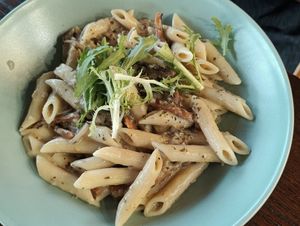 truffled pasta combo, comes with corn soup and passion fruit juice at nomVnom Bistro - Clarke Quay in Central Singapore
