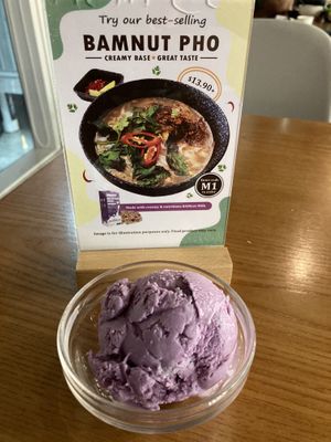 Purple sweet potato ice cream, one of the best flavors I ever tried   at nomVnom Bistro - Clarke Quay in Central Singapore