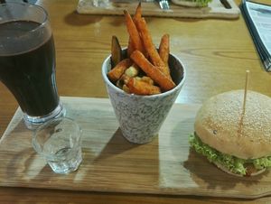 very tasty QQ Cheezy with delicious mixed sweet potato fries and cinnamon cacao at nomVnom Bistro - Clarke Quay in Central Singapore