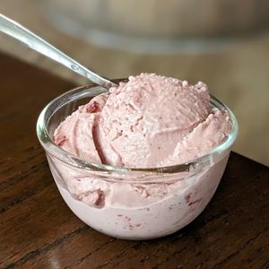 Vegan Strawberry Ice Cream at nomVnom Bistro - Clarke Quay in Central Singapore