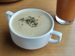 corn soup at nomVnom Bistro - Clarke Quay in Central Singapore