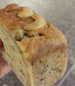 Banana cake slice is of a generous size. Nevertheless, expensive at $4.90 at nomVnom Bistro - Clarke Quay in Central Singapore