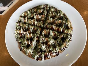 Okonomiyaki style waffle filled with veggies  at nomVnom Bistro - Clarke Quay in Central Singapore