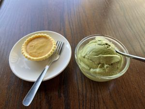Vegan egg tart & matcha ice cream  at nomVnom Bistro - Clarke Quay in Central Singapore