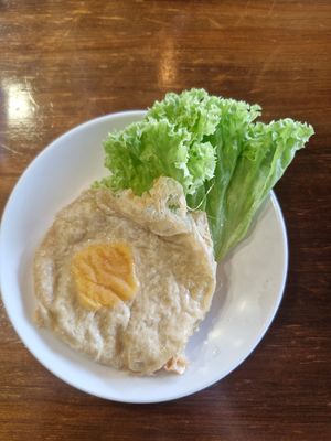 Fried vegan egg at nomVnom Bistro - Clarke Quay in Central Singapore