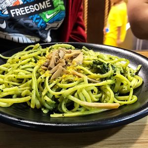 Spinach linguine at nomVnom Bistro - Clarke Quay in Central Singapore