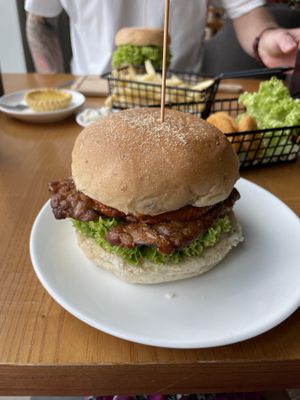 Satay burger  at nomVnom Bistro - Clarke Quay in Central Singapore