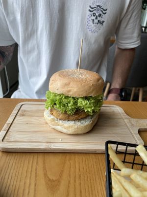 Truffle mushroom burger  at nomVnom Bistro - Clarke Quay in Central Singapore