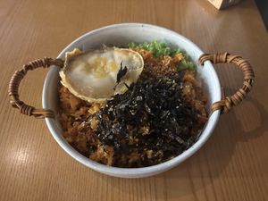 Kimchi rice with seaweed and fried “egg“   at nomVnom Bistro - Clarke Quay in Central Singapore