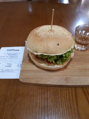 veg tempeh burger at nomVnom Bistro - Clarke Quay in Central Singapore
