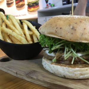 Beautiful burger  at nomVnom Bistro - Clarke Quay in Central Singapore