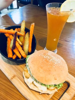 The Cheese Burger here was super delicious   at nomVnom Bistro - Clarke Quay in Central Singapore