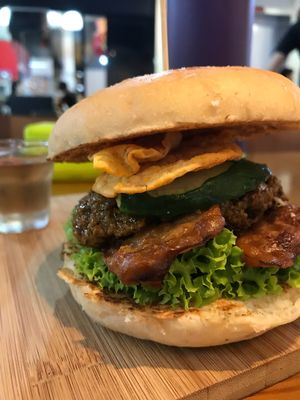 Tempeh Rendang Burger at nomVnom Bistro - Clarke Quay in Central Singapore