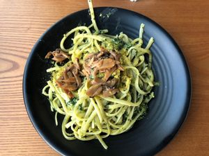 spinach linguine $11.90 at nomVnom Bistro - Clarke Quay in Central Singapore
