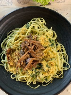 Spinach and Mushroom Pasta at nomVnom Bistro - Clarke Quay in Central Singapore