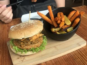 Burgers don’t come with fries so you have to order them seperately. at nomVnom Bistro - Clarke Quay in Central Singapore