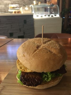 Rendang tempeh burger  at nomVnom Bistro - Clarke Quay in Central Singapore