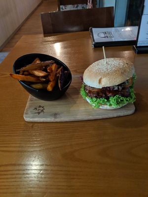 Tempehlicious with mixed sweet potato fries at nomVnom Bistro - Clarke Quay in Central Singapore