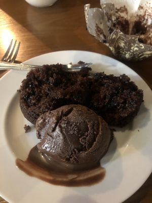 Chocolate muffin and ice cream  at nomVnom Bistro - Clarke Quay in Central Singapore