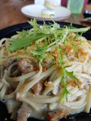 Truffle mushroom pasta at nomVnom Bistro - Clarke Quay in Central Singapore