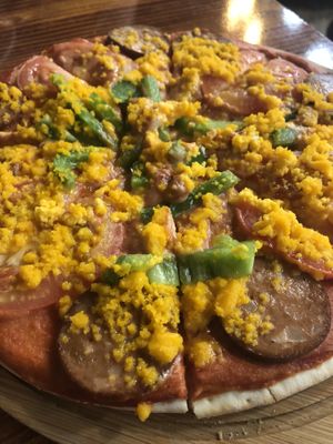 Sausage Fest burger - very good “salami" at nomVnom Bistro - Clarke Quay in Central Singapore