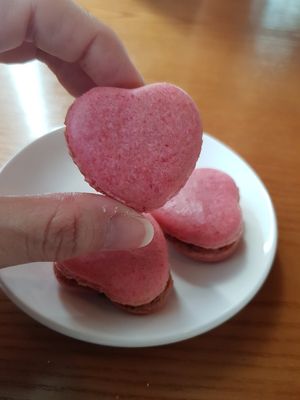 Heart shape Macaron at nomVnom Bistro - Clarke Quay in Central Singapore