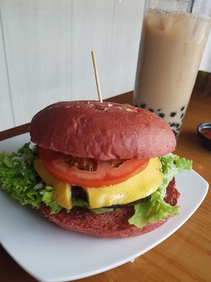 Portobello mushroom burger at nomVnom Bistro - Clarke Quay in Central Singapore