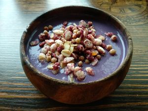 Sweet potato smoothie bowl at nomVnom Bistro - Clarke Quay in Central Singapore