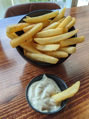 Truffle fries with a LOT of truffle flavour (comes with truffle mayo) at nomVnom Bistro - Clarke Quay in Central Singapore