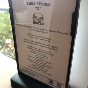 Vegan disclaimer   at nomVnom Bistro - Clarke Quay in Central Singapore