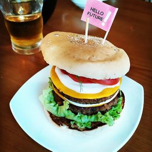 Omimeat Burger!  at nomVnom Bistro - Clarke Quay in Central Singapore