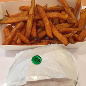 sweet potato fries & potato burger at nomVnom Bistro - Clarke Quay in Central Singapore