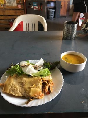 lasagna and soup (3€) at RDA 69 in Lisbon