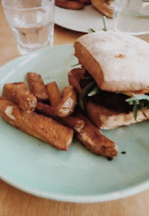 Vegan burger  at The Merri Table in Brunswick East