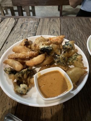 Tempura veggies  at La Carotte Qui Rit in Koh Tao