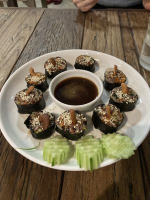 seaweed rolls  at La Carotte Qui Rit in Koh Tao