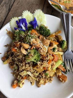 Curry fried rice (YUM)  at La Carotte Qui Rit in Koh Tao