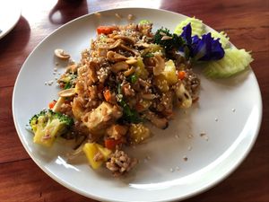 Fried Rice with pineapple  at La Carotte Qui Rit in Koh Tao