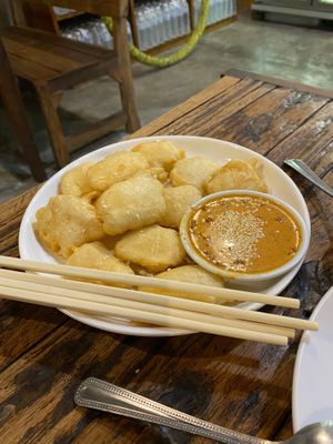 Deep fried tofu  at La Carotte Qui Rit in Koh Tao