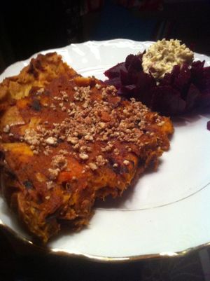 Tarte butternut rôti bio vegan et sans gluten at Les Petits Plats d'Anna - Food Truck in Angers