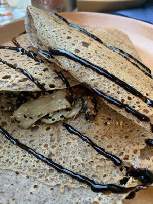 Sesame mushroom eggplant crepe  at Mad'eo in Paris