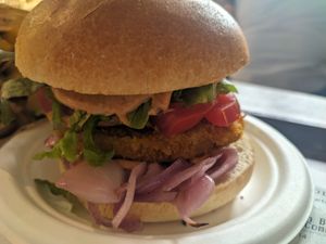 "Chicken" burger at Veg & Veg in Florence