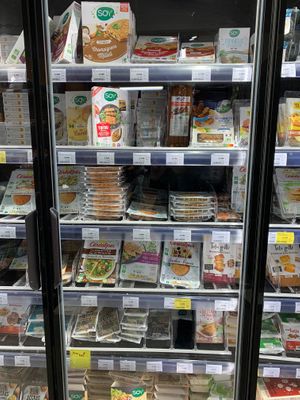 Vegan selection at Naturalia - Mouffetard in Paris